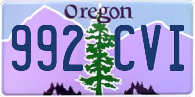 OR license plate 992CVI
