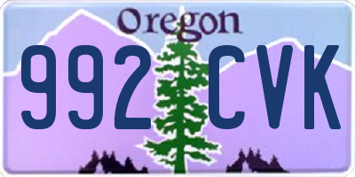 OR license plate 992CVK