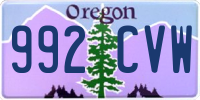 OR license plate 992CVW