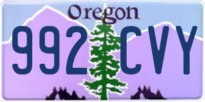 OR license plate 992CVY