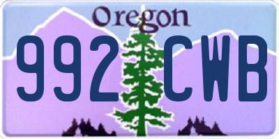 OR license plate 992CWB