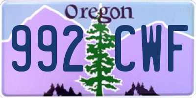 OR license plate 992CWF