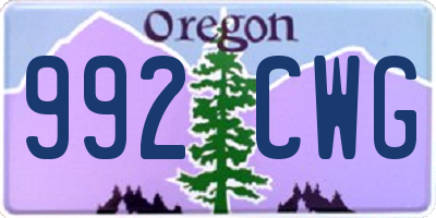 OR license plate 992CWG