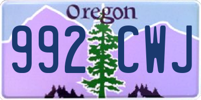 OR license plate 992CWJ