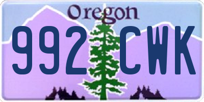 OR license plate 992CWK