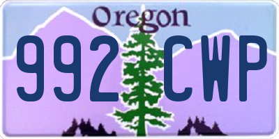 OR license plate 992CWP