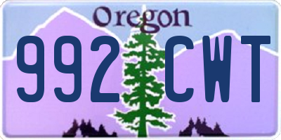 OR license plate 992CWT