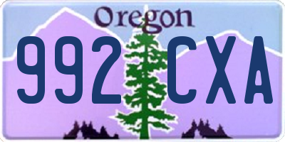 OR license plate 992CXA