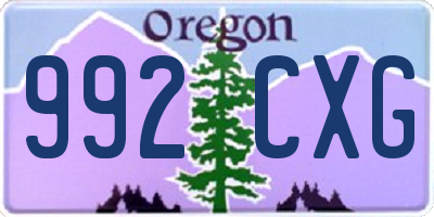 OR license plate 992CXG