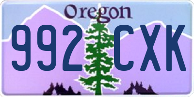 OR license plate 992CXK
