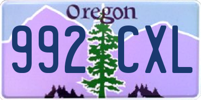 OR license plate 992CXL