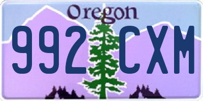 OR license plate 992CXM