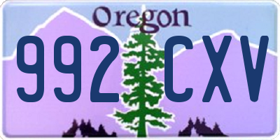 OR license plate 992CXV