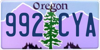 OR license plate 992CYA