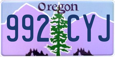 OR license plate 992CYJ