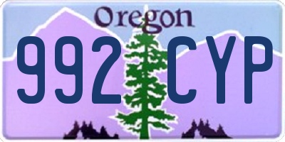 OR license plate 992CYP