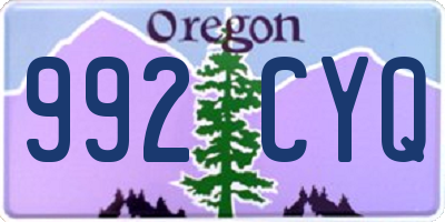 OR license plate 992CYQ
