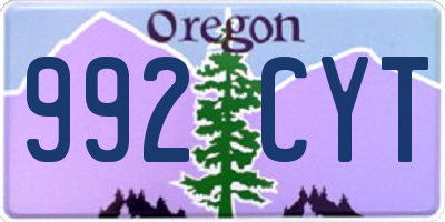 OR license plate 992CYT
