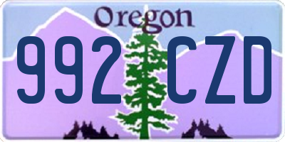 OR license plate 992CZD