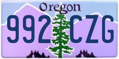 OR license plate 992CZG
