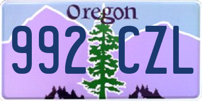 OR license plate 992CZL