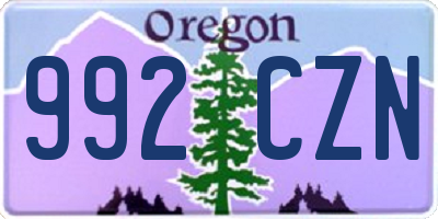 OR license plate 992CZN