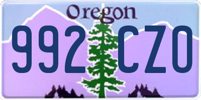 OR license plate 992CZO