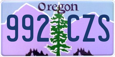 OR license plate 992CZS
