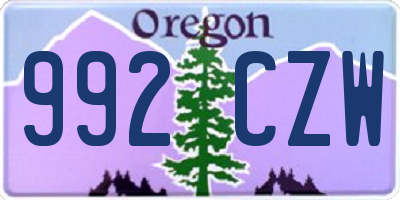 OR license plate 992CZW