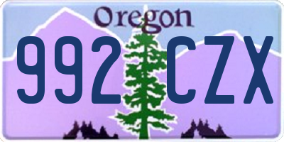 OR license plate 992CZX