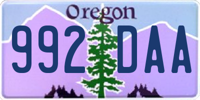 OR license plate 992DAA