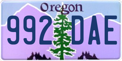 OR license plate 992DAE