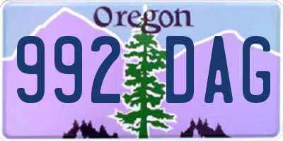 OR license plate 992DAG