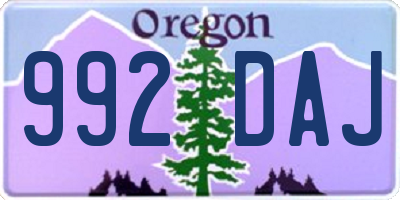 OR license plate 992DAJ