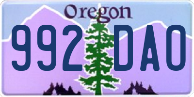 OR license plate 992DAO