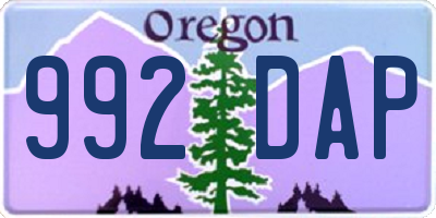 OR license plate 992DAP