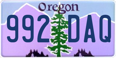 OR license plate 992DAQ