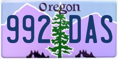 OR license plate 992DAS