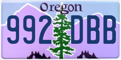 OR license plate 992DBB