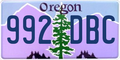OR license plate 992DBC