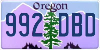 OR license plate 992DBD