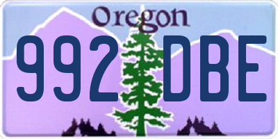 OR license plate 992DBE