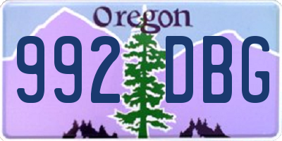 OR license plate 992DBG