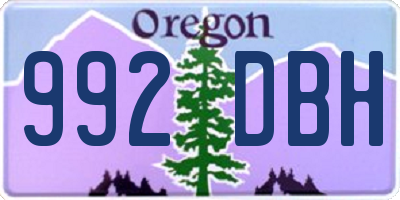 OR license plate 992DBH