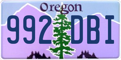 OR license plate 992DBI