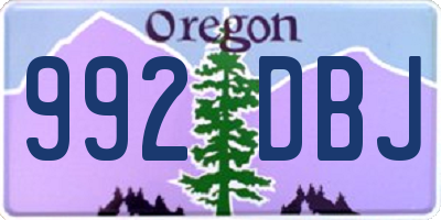OR license plate 992DBJ