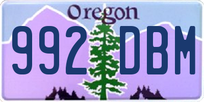 OR license plate 992DBM