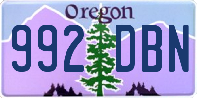 OR license plate 992DBN