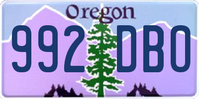 OR license plate 992DBO