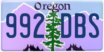 OR license plate 992DBS